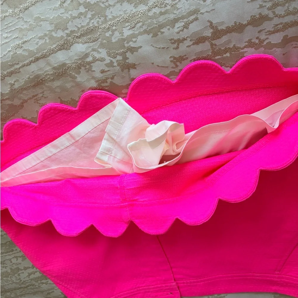 Lilly Pulitzer Neon Pink Scalloped Mini Skirt - Picture 3 of 7